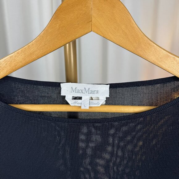 MaxMara Boat Neck Sheer Tunic Knit Top Sweater Made in Italy size Large - Picture 4 of 11